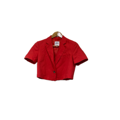 Zara Womens Cropped Blazer Top Size XS Red 