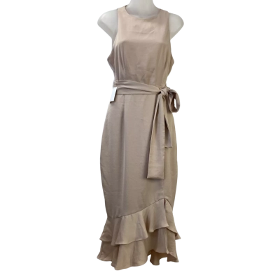 Brand New - CHANCERY - Womens Tessa Midi Dress - Size 10 - Champagne