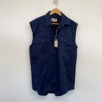 Just Country Jack Navy Sleeveless Workshirt  Size L 