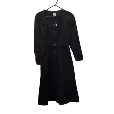 Morrison Size 0 Long Sleeve Denim Dress Black  