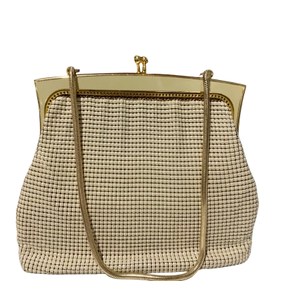 Glomesh Bone Womens Evening Bag Off White 