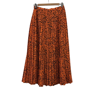 Country Road Womens Size 8 Pleated Skirt Black / Orange 