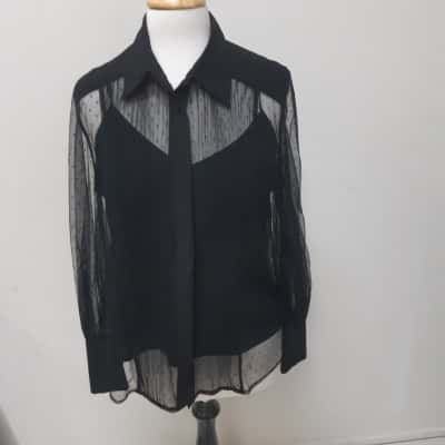 Sheike Black Lace Blouse With Cami