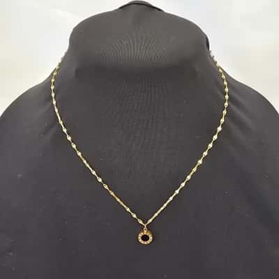  Womens Necklace Reversible Roman Numeral Gold Plate over Stainless Steel Necklace