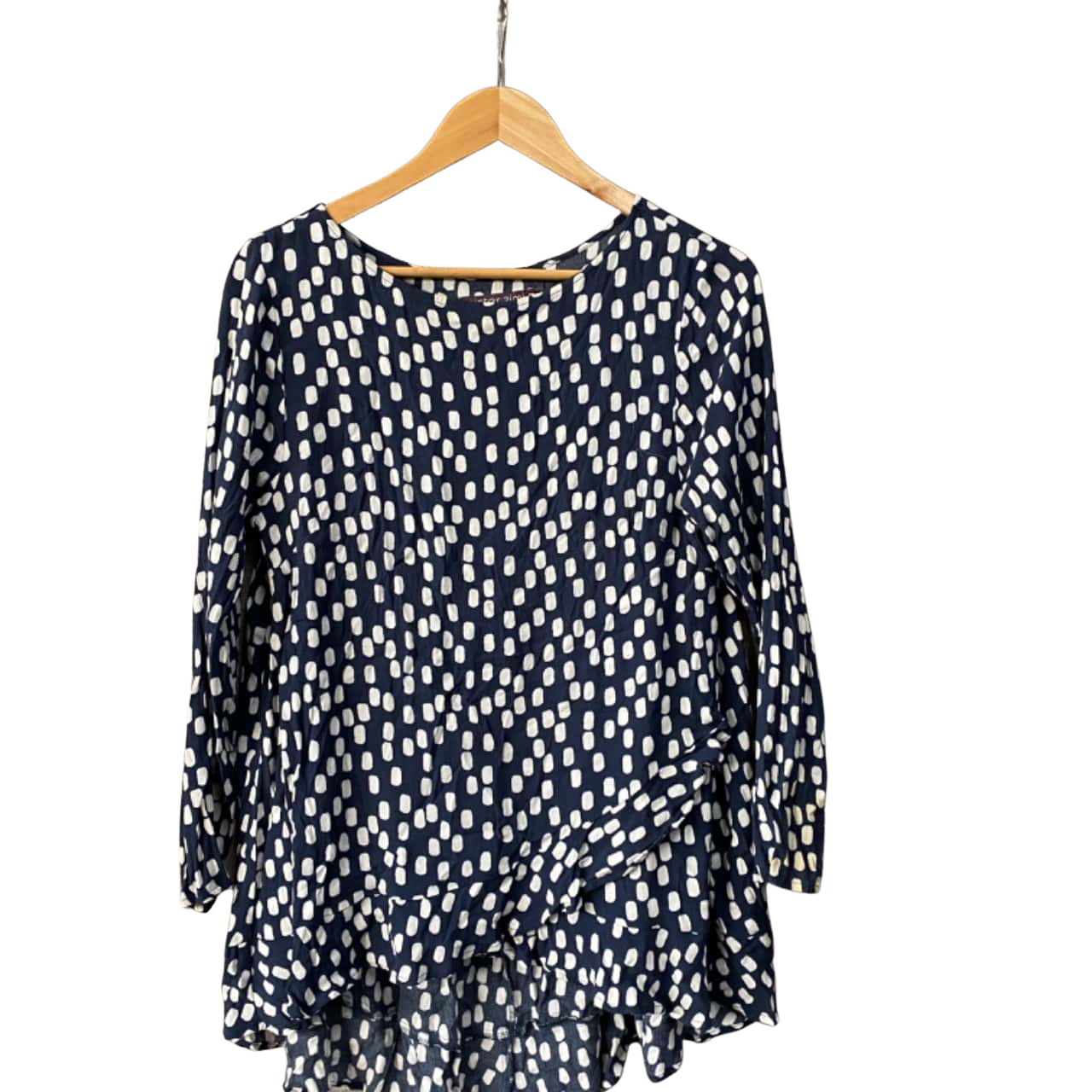 Mister Zimi Womens Size 8 Long Sleeve Blue / Polka Dot (s)