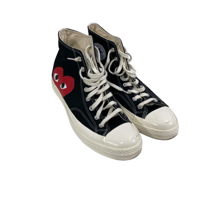 Unisex Converse X Comme des Garçons Single Heart Chuck 70 High Top Black  Size Mens 11 / Womens 13  