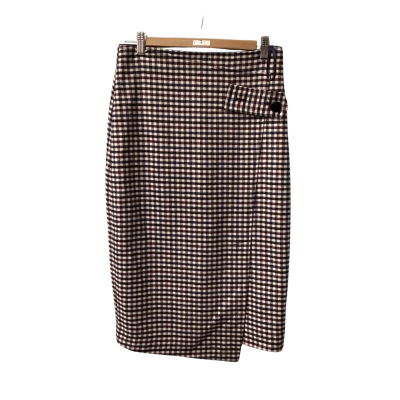 M&S Womens  Size 10 Midi Skirt Checked wool blend A
