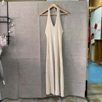 Dissh Womens  Size M Knit Halter Neck Dress Beige 