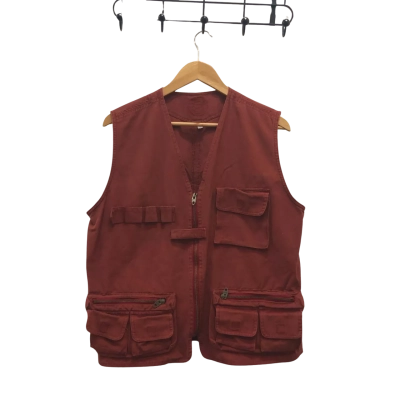 Rover & Lakes Unisex  Silk Fishing Vest Size L Maroon 