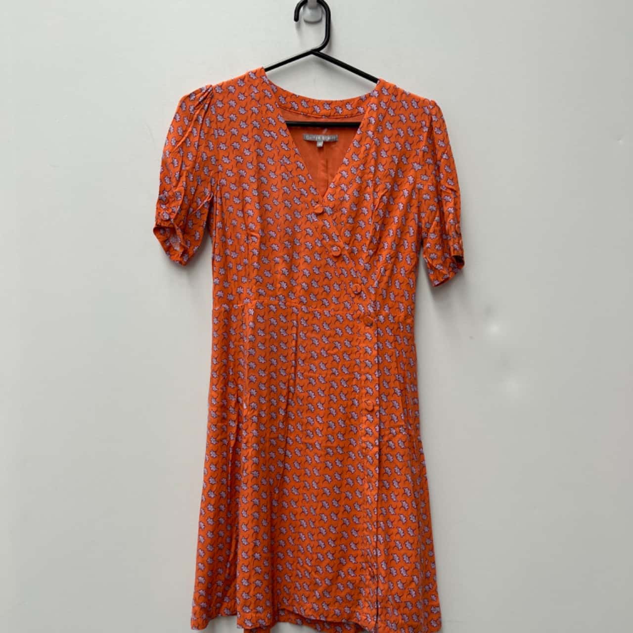 Oliver Bonas Size 8 Mini Dress orange floral s