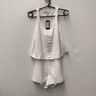 NEW - Guess Gweneth Grommet Romper White Size XS