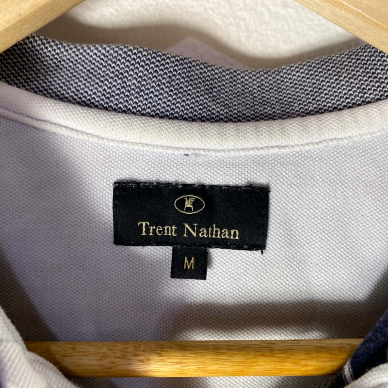 Trent Nathan Mens Size M Polo Blue / Striped