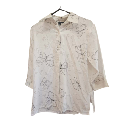 Aphrodite - Women's Summer Short-Sleeve Shirt - White - Size M - Butterfly Print