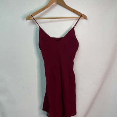 Showpo Womens  Size 8 Shoestring Strap Dress Maroon 