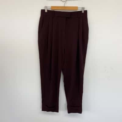 COS Dark Red Office Pants Size 12 