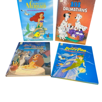 Disney's Classic Storybooks from Mouse Works x 4 Bundle (Little Mermaid-Peter Pan-Lady and the Tramp-101 Dalmations)