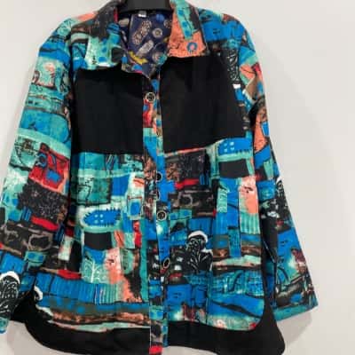 Hour glass Jacket  Size 20 Black  / Blue / Multicoloured 