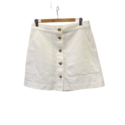 Arket Womens  Size 40 Denim Skirt White 