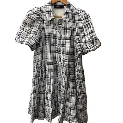 Decjuba Womens  Size 8 Babydoll Dress Checked / White 