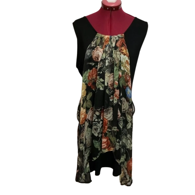 Caroline Morgan Womens  Size 16 Casual Dress Black  / Floral 