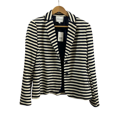 Sportscraft Womens  Size 12 Madison Stripe Jacket Navy/Ivory