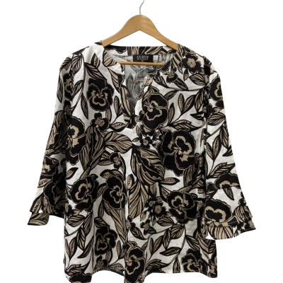 Jacqui-E Womens  Size 20+ 3/4 Sleeve Top Floral 