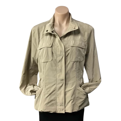 Sportscraft Womens Size 12 Beige Zip Front Trench Coat