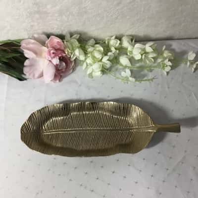 Gold Metal Banana Leaf Tray