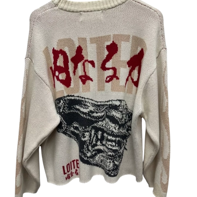 LOITER Size S Print Jumper Red / White 