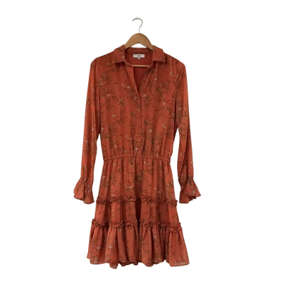 JAG Beautiful Burnt Orange Floral Dress Size 10
