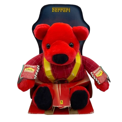 Vintage 2000 Ferrari PlushBear. (Still in original packaging. Display Batteries No Longer Working.     CAB