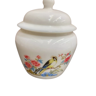 Vintage Avon White Milk Glass Sugar Bowl