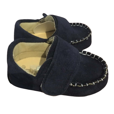 Toddler Size 17 Shoes Navy Blue Moccassins Made in Turkey Kids Shoes