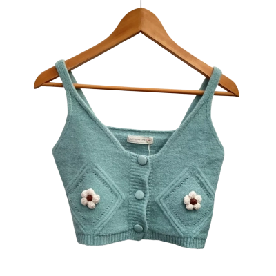  My Home One designer Size S Cropped Top Blue BNWT