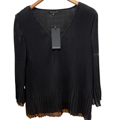 Portmans Womens  Size 10 3/4 Sleeve Shirt Black  