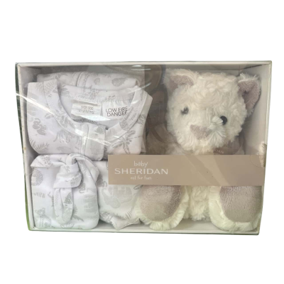 Sheridan Gift setKids  Size 0-3m Bib Grey / White 