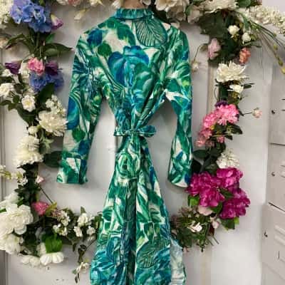 Little Lies Womens  Size 14 Shirt Dress Floral / Green 