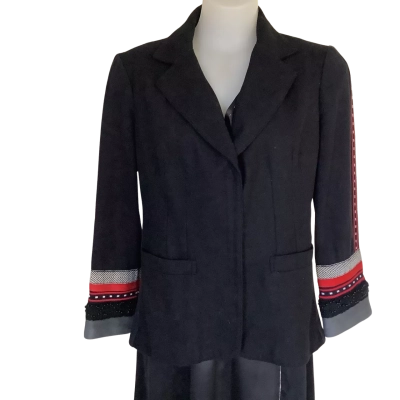 VINTAGE*. Black Tailored Single-Breasted Blazer. Size ?