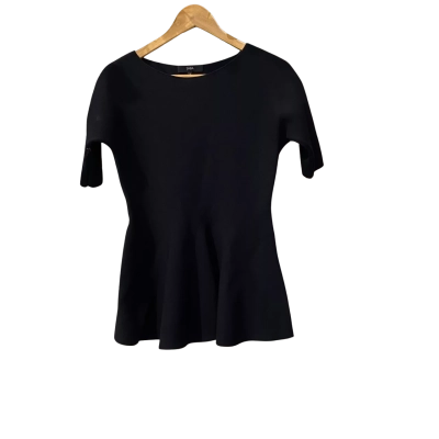 Saba Womens  Size 12 / M Short Sleeve Top Black  