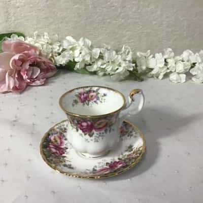 Vintage Royal Albert "Autumn Roses" Bone China Tea Cup And Saucer