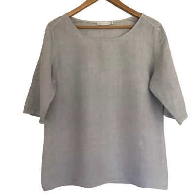 Made in Italy.  Light Blue Linen Top.   Size M 