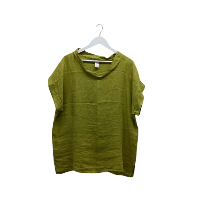 Montaigne Womens  Size 10 Mustard Linen Top