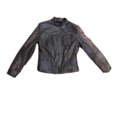 Vintage Vera Pelle Brown Motorcycle Jacket Size 52