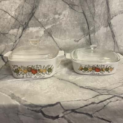 Vintage CorningWare ‘Spice of Life’ Casserole Dish Pair