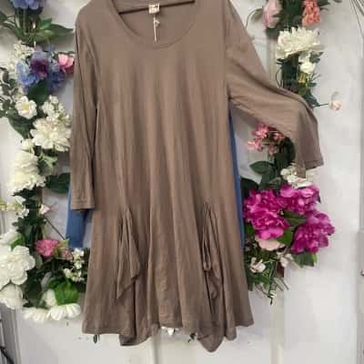 NWT  State of Mind,  Size 12 Brown Tunic Dress 
