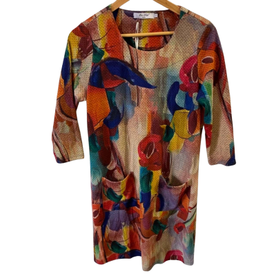 For Her Paris Womens Size M Peach Abstract Dress - With Pockets!