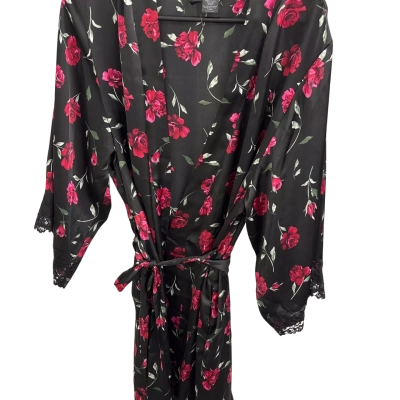 Bras N Things Bethany short  wrap Satin Fabric with lace on sleeves Women's  Size S 