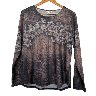 Noni B  Size L Black/ Brown / Grey T-Shirt