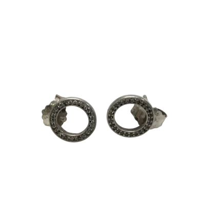 Pandora 925 Silver Sparkling Stud Clear Cubic Zirconia Earrings