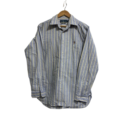 Ralph Lauren Mens Size M Blue/Yellow Pinstripe Shirt